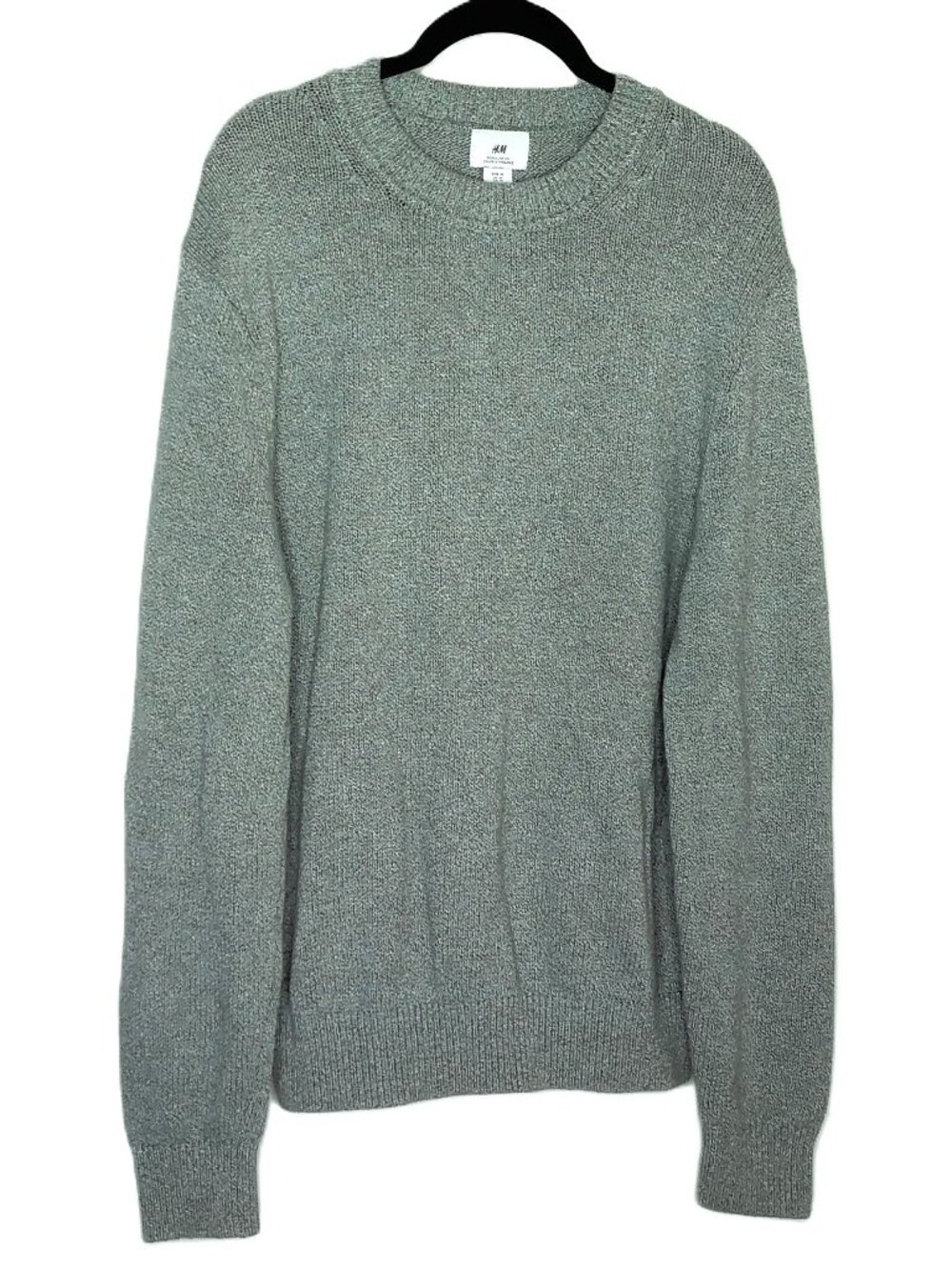 New Men's H&M Sweater Pullover Heavy Cotton Knit Streetwear Sage Green Sz M